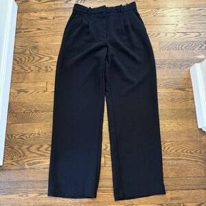 Wilfred The Effortless Pant Black High Waist Pleated Wide Leg Trouser Sz 10